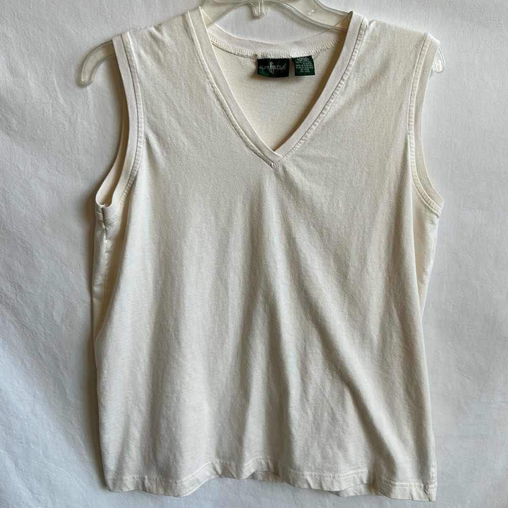 Hunt Club cream tank top, size L (12–14)